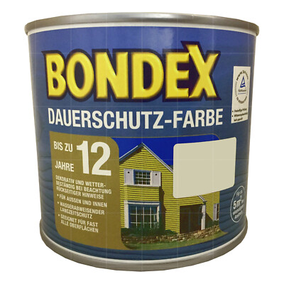 BONDEX Dauerschutzfarbe 12Jahre 0,5 L Holzfarbe Wetterschutzfarbe FARBWAHL