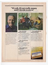 vintage 1970s mag print ad BANKAMERICARD credit card Visa mancave decor