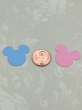 Cardstock Mickey Mouse Head 1" Die Cut, Cut Out Shape, Confetti, Pink And Blue