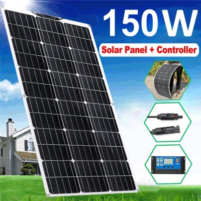 150W Watt Flexible Mono Solar Panel Home 12V RV Rooftop Camping Off-Grid Power