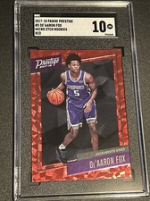 2017-18 Panini Prestige #5 De'Aaron Fox Rookie RC Micro Etch Red SGC 10 GM