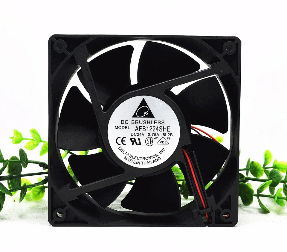 Delta AFB1224SHE 12038 DC24V 0.75A 2-pin large air volume inverter cooling fan - Image 2 of 4