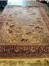 8.8 x 12 Karastan 723 Karastan Hunting Design Rug - Used with some damage