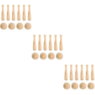  90 Stück Holzhandwerk Mini Baseballs mit 30 unvollendeten Fledermäuse Kinder