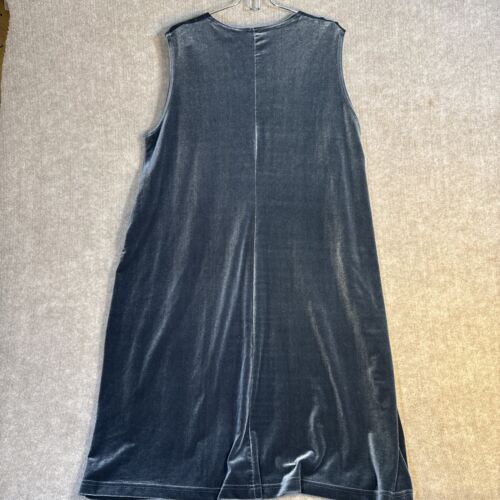 Ronni Nicole II Vintage 90s Gray Velour Button Up Dress 24W Y2K Grunge Goth - Picture 3 of 4