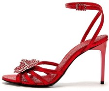 1290 NEW Oscar de la Renta BELLA SANDALS Jeweled Red Heels Flowers Shoes 40