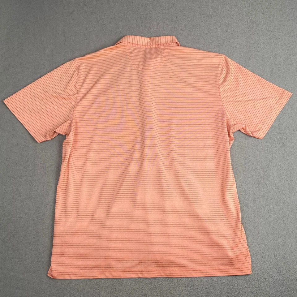 Greg Norman Polo Shirt Men's Size XXL Pink Peach Striped Short Sleeve Play Dry - Image 2 of 4