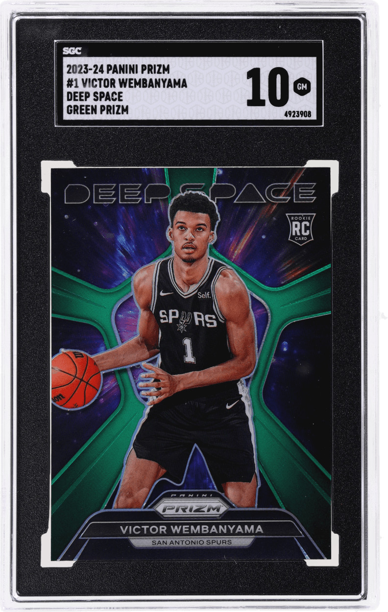 2023 Panini Prizm Victor Wembanyama Deep Space Green Prizm #1 SGC 10