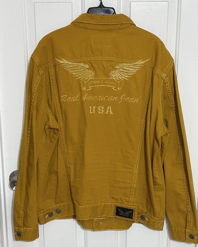 NWT Robins Jeans Men’s 3XL-XXXL Denim Jean Jacket Made In USA Mustard Yellow - Afbeelding 1 van 24