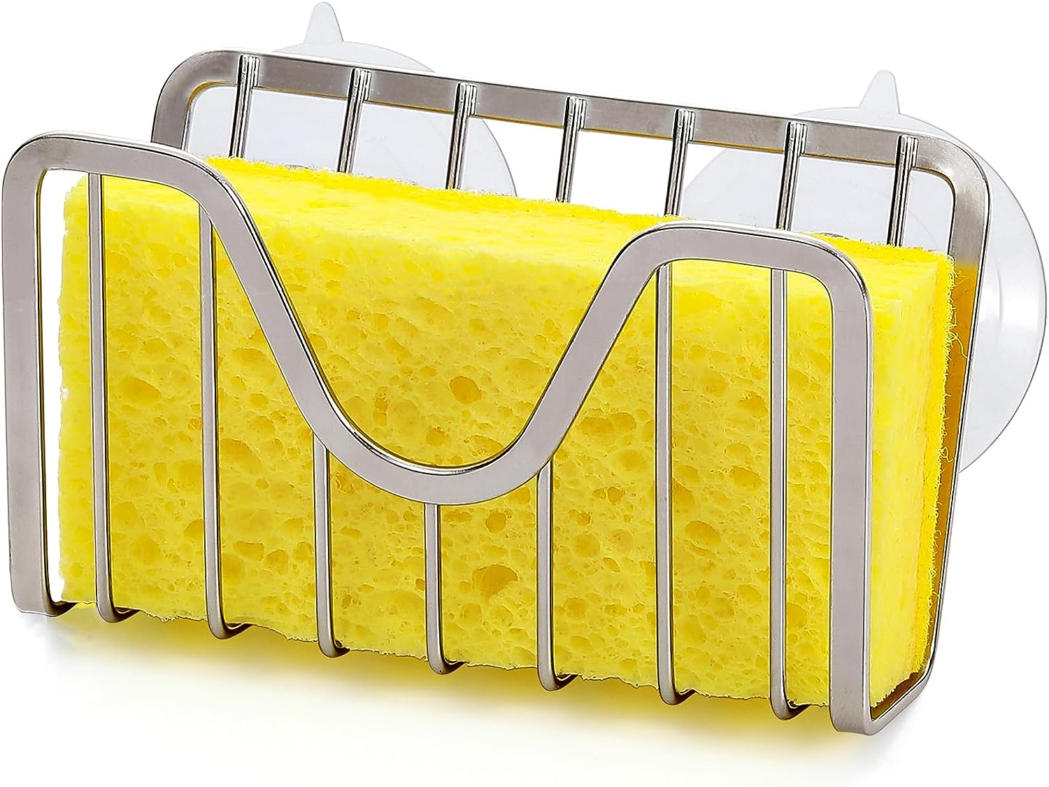 Sponge Holder for Sink - Suction Cup Sink Caddy Organizer, 304 Stainless Steel-image