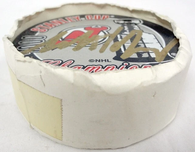 NHL New Jersey Devils #21 Scott Gomez 2000 Stanley Cup Champions ¡Disco firmado! Foto 3 de 4