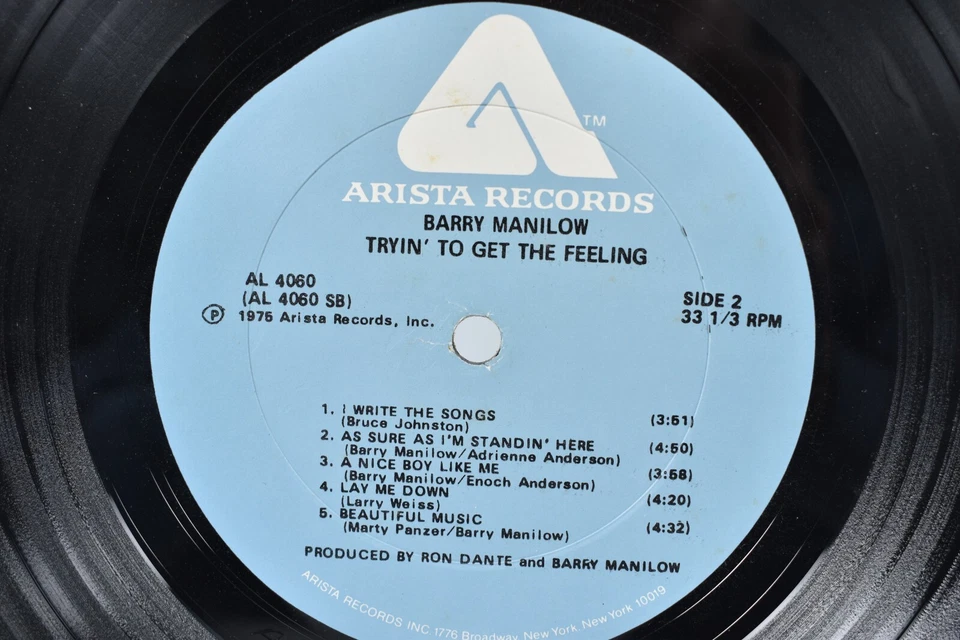 Barry Manilow I'm Trying to Get The Feeling 1975 Arista Records 33 RPM Vinyl LP Foto 4 de 4
