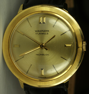 Vintage Wakmann Gold Plated 33mm Made In France 17J Incabloc Dress