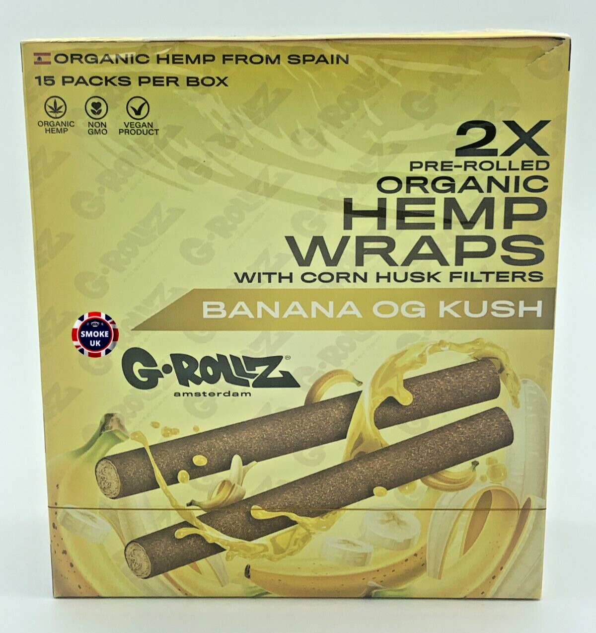 G-Rollz Organic Banana og with corn husk filters 15 packs full box new FREE POST