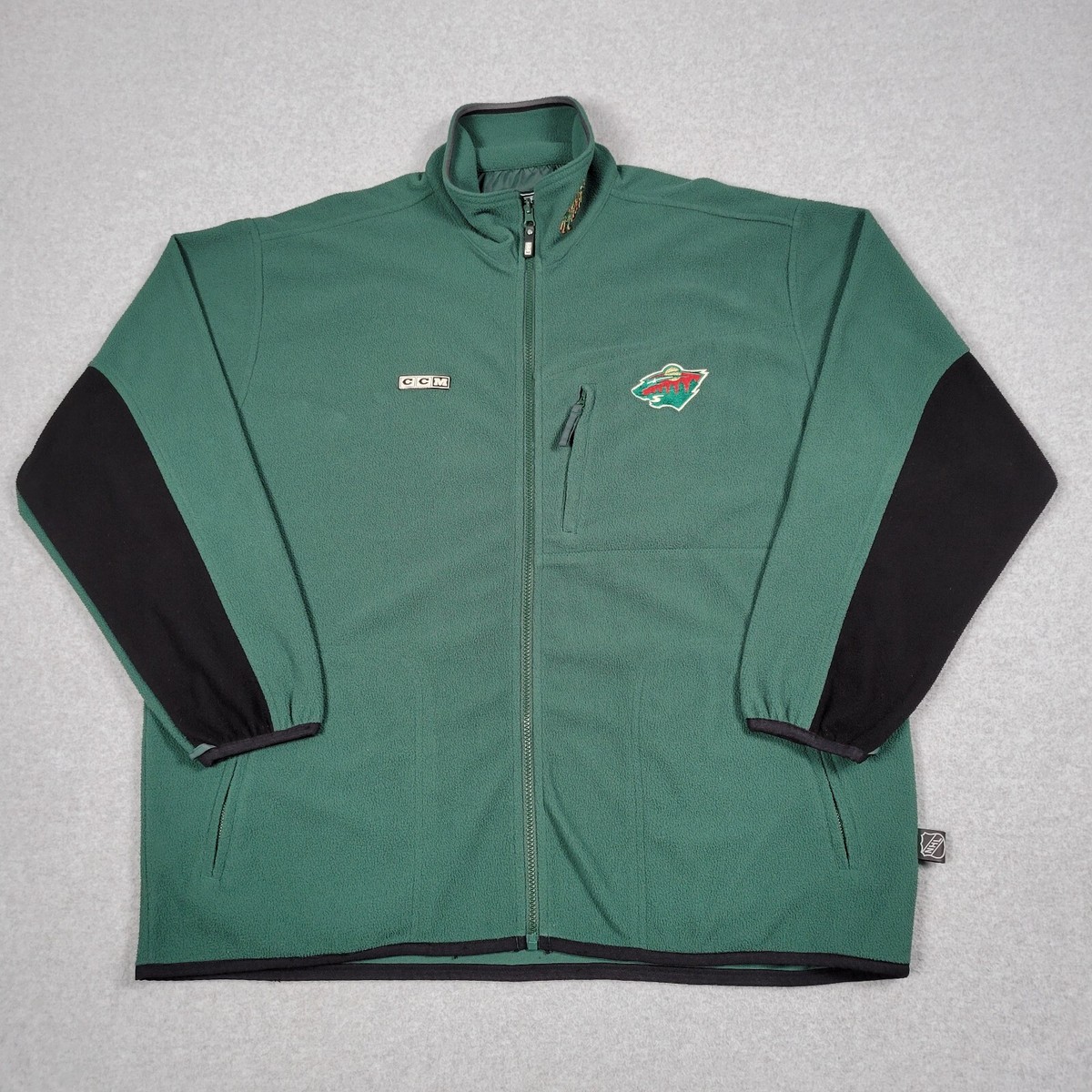 Minnesota Wild Jacket Men XL Green CCM NHL Center Ice Fleece 