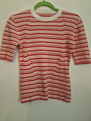 JACK WILLS LADIES PINK 100% COTTON KNIT T SHIRT (SIZE