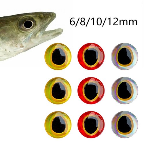 100x 3DHolographic Fishing Eyes Lure Eye Self Stick For Fly Tying 6