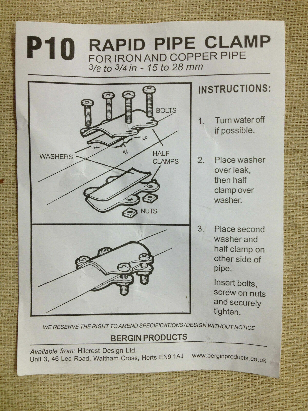 DIY Pipe Repair Clamp Leak Fix Sealer 15mm 28mm Copper or Iron Pipe Emergency eBay
