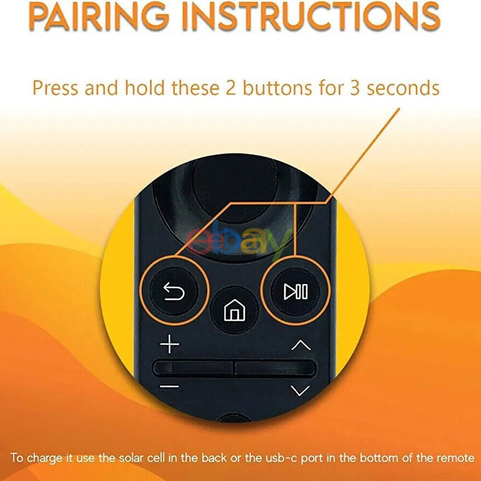 New BN59-01385A For Samsung Solar USB Rechargeable Voice TV Remote QN55S95BAFXZA - Image 2 of 4