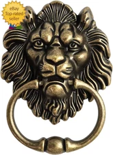 Antique Lion Head Bronze Door Knocker - Classic Vintage Design