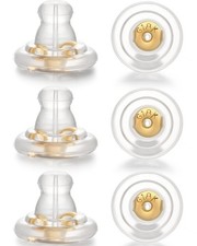 Earring Backs, Silver Silicone Earring Backs Replacements for Studs/Droopy E...