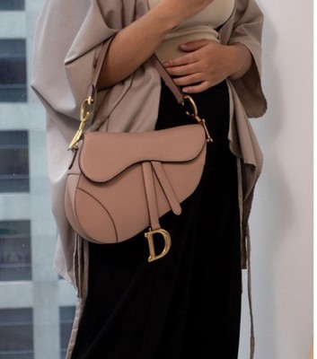 Christian Dior Saddle Bag nude Leather Gold Hardware
