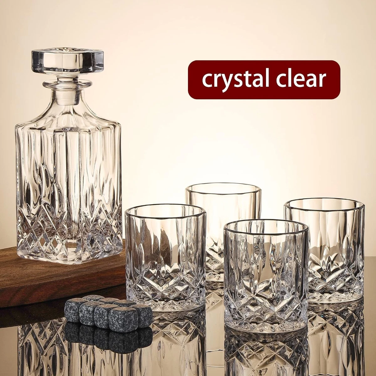 Whiskey Glasses Set Premium Old Fashioned Whisky Tumblers Lead-Free Crystal Glas