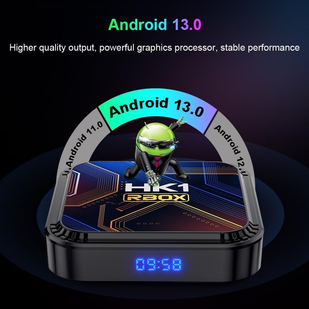 Android Box 2026, Android 13.0 TV Box with 3D 8K 4GB RAM 64GB ROM