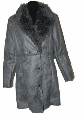 DAMEN MANTEL VELOURMANTEL WARM GEFÜTTERT GRAU STEINGRAU BODYFLIRT  Gr. 42  NEU