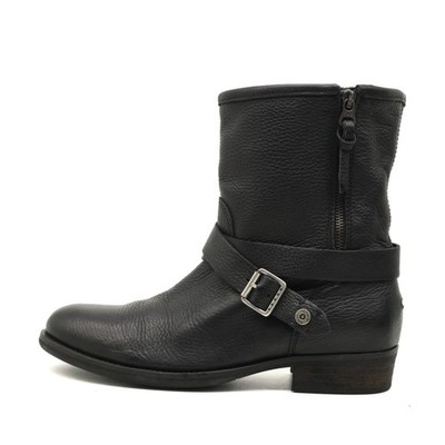 Tommy Hilfiger Damen EO/Avive Stiefel Schwarz Leder Boots Biker-Stiefel EU 40