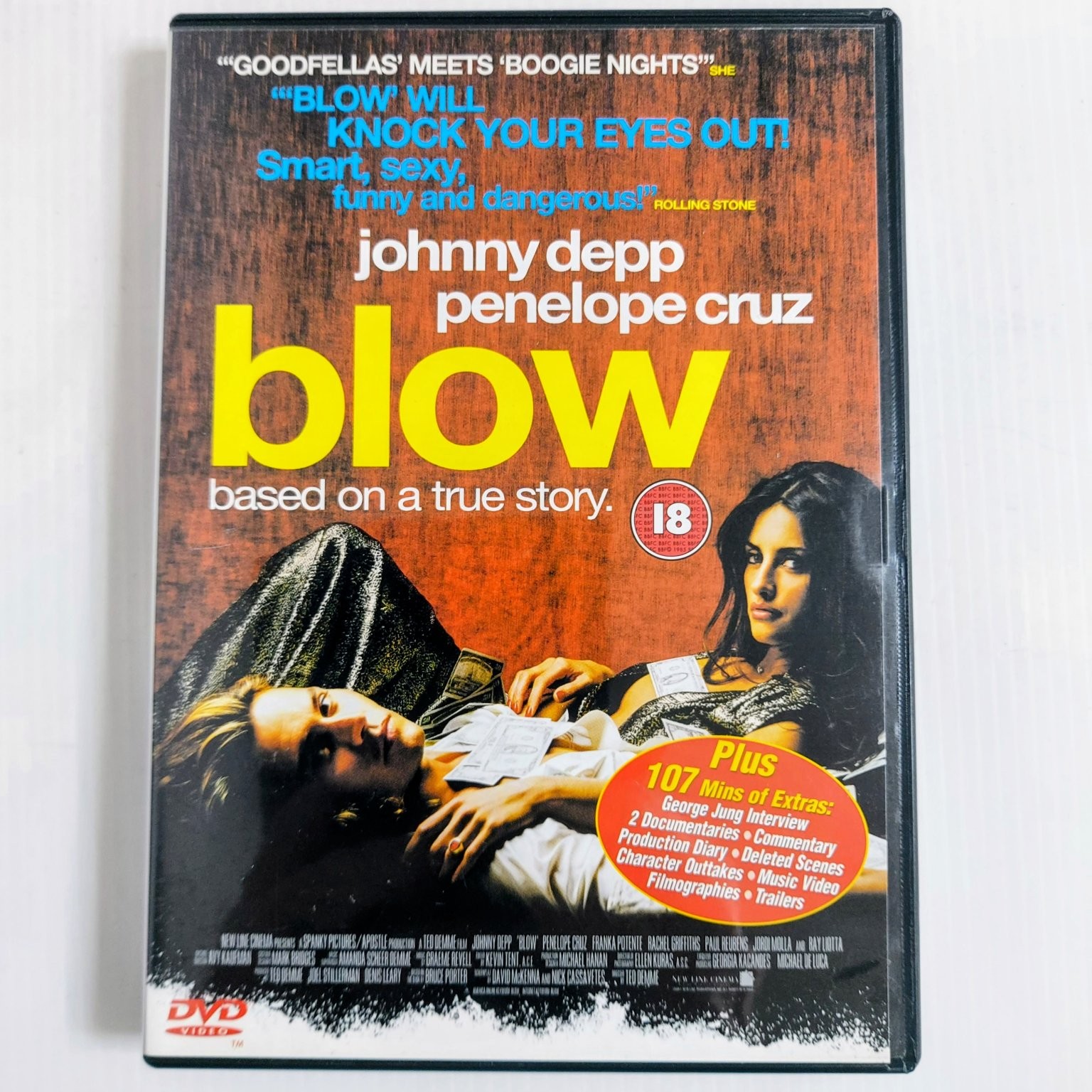 Blow DVD 2001 Extras Johnny Depp Penelope Cruz Ted Demme Crime Drama