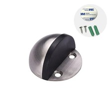 Set Door Stop Floor Mounted Door Stopper Chrome Stainless Steel Rubber Stops
