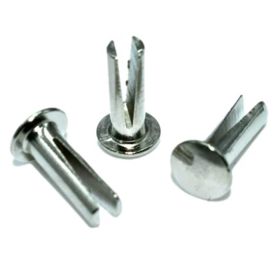 TASKAR Bifurcated Rivets Split Leg Nickel Plated 3/8" x No 11