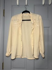 Vintage 1980s 100 Silk Chinese Hand Embroidered Frog Closure Blouse Jacket