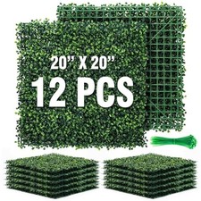 12 Pack 20"x20" Grass Wall Panels - Artificial Boxwood 12 Pack, 20in x 20in