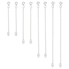2/3/4/5 Inch Necklace Extender, 8 Pack Chain Extenders, Silver