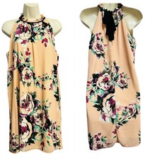 Lila Clothing Co Dress Womens Medium Floral Sleeveless Halter Bow Detail USA