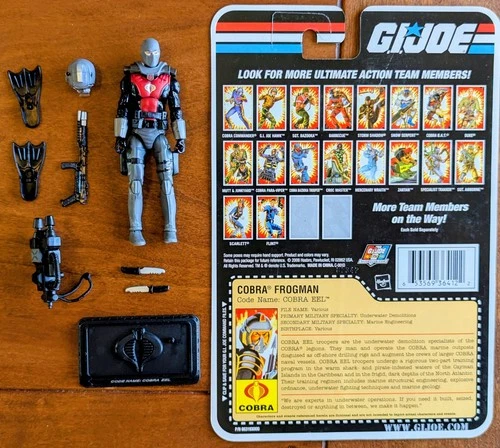 GI JOE Cobra NM/M EEL Frogman 2008 V4 Complete & File Card Underwater Demolition
