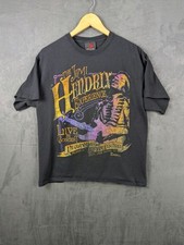 Jimi Hendrix Shirt Mens Large USA Made Cotton Black Large Print Guitar 60s Rock