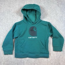Carhartt Boys Graphic Hoodie Sweatshirt Pullover Workwear Kangaroo Green Size 5