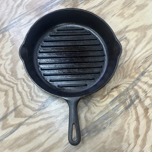 Wagner Ware Sidney -0- Cast Iron Skillet Griller Broiler 11" 1129V Grill Pan