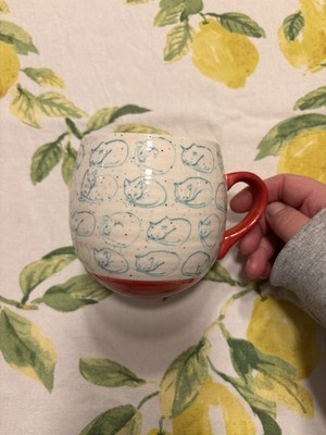 Anthropologie Cat Mug Red Bottom Leah Reena Goren Stoneware Mug