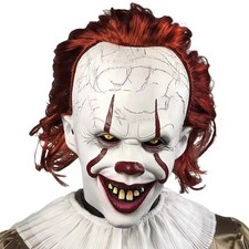 Horror Halloween Joker Mask Cosplay Scary Evil Demon Clown Killers Latex Props