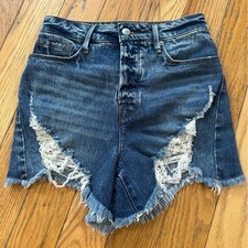 Good American Women's Bombshell Shorts in Blue646 Size 00/24
