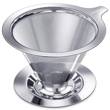 Pour Over Coffee Dripper, Slow Drip Paperless Coffee Filter, Stainless Steel ...