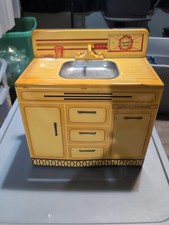 Vintage Wolverine Tin Toy Sink Miniature Kitchen USA Yellow Sunny Suzy