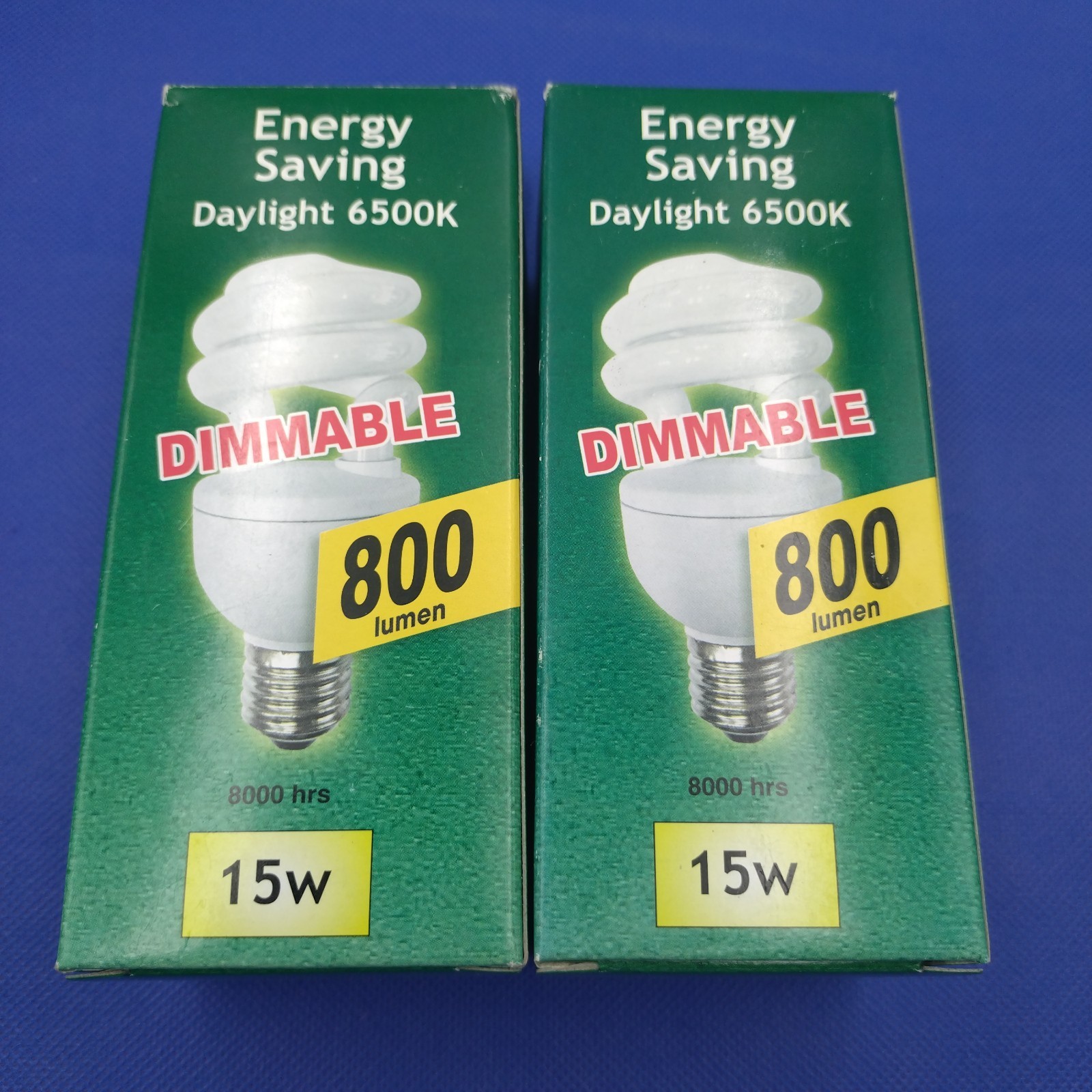2 x 15w = 60w Crompton Lamps Energy Saving ES E27 Spiral Bulb Daylight White