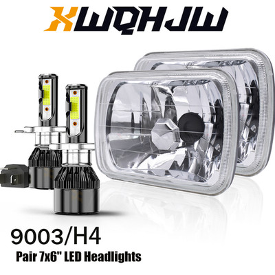 Pair 7x6'' 5x7 Led Headlight Hi/Lo DRL Bulb H4 for Peterbilt 330 1995-2005 Trucks