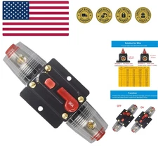 30A 40A 50A 60A 80A 100A 150A Audio Circuit Breaker Auto Car Stereo Inline Fu...