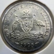1925 Florin Coin - almost Extremely Fine - George V Predecimal Silver